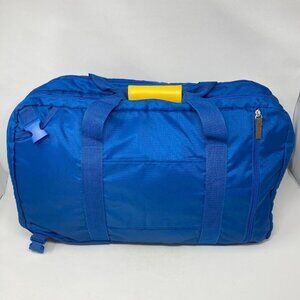 TAZA Duffle/Backpack 2-in-1 Travel Carry-On Royal Blue/Yellow 21 x 12.5 x 6 in